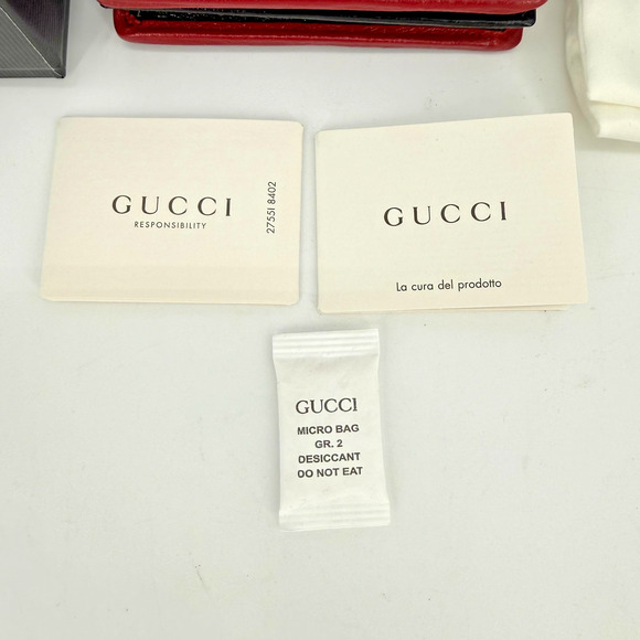 New GUCCI GG Marmont Diagonal Black and Red Leather Bifold Card Wallet W/ Box - Picture 2 of 15